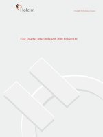 First quarter interim report 2010 holcim ltd strength performance passion