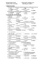 ĐỀ THI TRẮC NGHIỆM LẦN 4 Môn:Tiếng Anh Khối 12 - TRƯỜNG THPT CAO LÃNH 2 potx