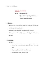 Giáo án chương trình đổi mới Đề tài : Bài tập tổng hợp : Bật qua CNV – Đập bóng và bắt bóng Trèo lên xuống ghế pps