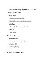 Giáo án tin học 9: §7. ĐỊNH DẠNG VĂN BẢN I potx