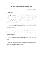 CÁC THIẾT KẾ NGHIÊN CỨU TRONG DỊCH TỄ HỌC docx