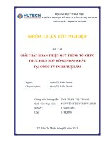giải pháp hoàn thiện quy trình tổ chức thực hiện hợp đồng nhập khẩu tại công ty tnhh tuệ lâm