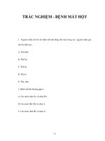TRẮC NGHIỆM - BỆNH MẮT HỘT pptx