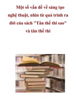 Một số vấn đề về sáng tạo nghệ thuật, nhìn từ quá trình ra đời của sách 