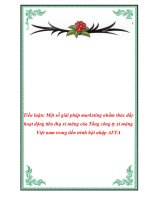 Tiểu luận: Một số giải pháp marketing nhằm thúc đẩy hoạt động tiêu thụ xi măng của Tổng công ty xi măng Việt nam trong tiến trình hội nhập AFTA doc