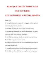 KẾ HOẠCH TRUYỀN THÔNG GIÁO DỤC SỨC KHỎE CỦA NGÀNH HỌC MẦM NON 2009-2010 docx