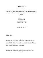 HIẾN PHÁP NƯỚC CỘNG HOÀ XÃ HỘI CHỦ NGHĨA VIỆT NAM NĂM 1992 - CHƯƠNG VIII pps