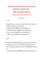 TRƯỜNG THPT ĐÀO DUY TỪ HÀ NỘI ĐỀ THI THỬ ĐẠI HỌC ĐỢT 3 MÔN: SINH HỌC, KHỐI B đề thi: 501_1 pps