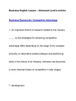 Business English Lesson – Advanced Level''''s archiveBusiness Buzzwords: Competitive Advantage ppsx