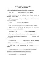 ĐỀ ÔN THI TN NĂM 2011 – ĐỀ 7 MÔN: TIẾNG ANH pot