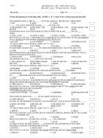 BÀI KIỂM TRA 1 TIẾT MÔN TIẾNG ANH 12 ppt