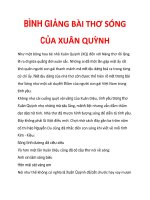 BÌNH GIẢNG BÀI THƠ SÓNG CỦA XUÂN QUỲNH ppt