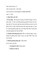 Giáo trình tin học 12 - Tiết 33-BÀI TẬP – ÔN TẬP CÁC LỆNH CƠ SỞ-QUERY-FORM-REPORT pptx