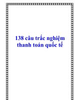 138 câu trắc nghiệm thanh toán quốc tế pptx