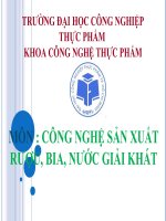QUÁ TRÌNH LÊN MEN CHÍNH TRONG CÔNG NGHỆ SẢN XUẤT BIA