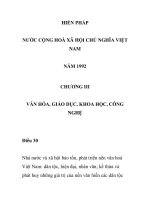 HIẾN PHÁP NƯỚC CỘNG HOÀ XÃ HỘI CHỦ NGHĨA VIỆT NAM NĂM 1992 - CHƯƠNG III pot