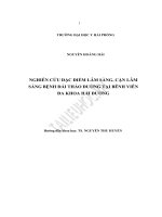 Luận văn   nghiên cứu đặc điểm lâm sàng, cận lâm sàng của bênh đái tháo đường