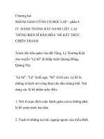 Chương hai: NGOẠI GIAO CỦNG CỐ ĐỘC LẬP – phần 4 ĐÁNH THẮNG RẤT OANH LIỆT, LẠI 