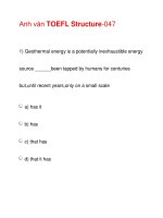 Anh văn TOEFL Structure-047 ppt