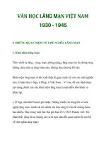 VĂN HỌC LÃNG MẠN VIỆT NAM 1930 - 1945 ppt