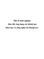 Một số kinh nghiệm thúc đẩy ứng dụng các thành tựu khoa học và công nghệ của HungGary