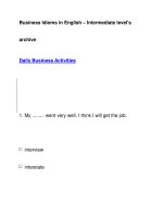 Business Idioms in English – Intermediate level''''sarchiveDaily Business Activities doc