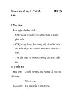 Giáo án đại số lớp 8 - Tiết 33: TẬPLUYỆN pot