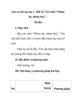 Giáo án thể dục lớp 2 - Bài 23: Trò chơi “Nhómba, nhóm bảy” Đi đều pot