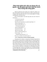 Giáo trình phân tích việc sử dụng vốn và nguồn vốn để phân tích tình hình tài chính theo luồng tiền tăng giảm p1 doc