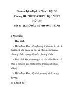 Giáo án đại số lớp 8 - MỞ ĐẦU VỀ PHƯƠNG TRÌNH doc