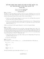 Đề thi môn Toán chọn Học sinh giỏi dự thi Olympic Toán học Quốc tế IMO 2011 pptx