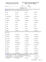 NỘI DUNG ÔN TẬP NĂM HỌC 2010 - 2011 MÔN : ANH VĂN - KHỐI 12 - Mã đề thi : 367 pdf