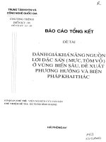 Đánh giá khả năng nguồn lợi đặc sản (Mực,Tôm Vỗ) ở vùng biển sâu, đề xuất phương hướng và biện pháp khai thác