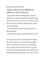 Khái quát về chính quyền Mỹ - Chương 6:NHỮNG QUYẾT ĐỊNH QUAN TRỌNG CỦA TÒA ÁN TỐI CAO pptx