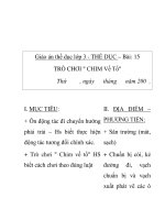 Giáo án thể dục lớp 3 – Bài: 15 TRÒ CHƠI 