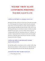 NGỘ ĐỘC THUỐC HẠ SỐT (ANTIPYRETIC POISONING) NGỘ ĐỘC SALICYLATE ppsx