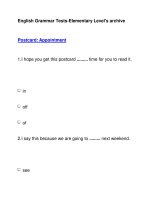 English Grammar Tests-Elementary Level''''s archivePostcard: Appointment1 doc