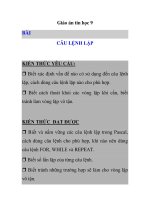 Giáo án tin học 9 - BÀI CÂU LỆNH LẶP KIẾN THỨC YÊU CẦU ppsx
