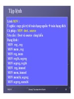 Cấu trúc máy tính và lập trình Assembly : Toán tử – Toán hạng - các phép định địa chỉ – Tập lệnh part 6 pot