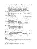 KỲ THI THỬ ĐH- CĐ NĂM 2011 MÔN ANH VĂN – ĐỀ 003 ppsx