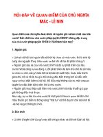 HỎI ĐÁP VỀ QUAN ĐIỂM CỦA CHỦ NGHĨA MÁC - LÊ NIN pptx