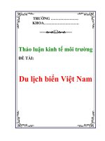 Thảo luận kinh tế môi trường : Du lịch biển Việt Nam docx