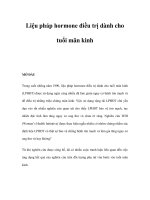 Liệu pháp hormone điều trị dành cho tuổi mãn kinh ppt