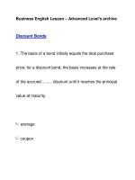Business English Lesson – Advanced Level''''s archiveDiscount Bonds pdf