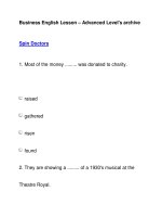 Business English Lesson – Advanced Level''''s archiveSpin Doctors pot