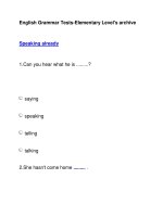 English Grammar Tests-Elementary Level''''s archiveSpeaking already doc
