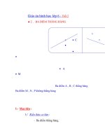 Giáo án hình học lớp 6 - Tiết 2 . BA ĐIỂM THẲNG HÀNG doc