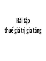 Bài tập thuế giá trị gia tăng