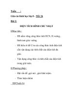 Giáo án hình học lớp 8 - Tiết 26 Bài 2: DIỆN TÍCH HÌNH CHƯ NHẬT ppt