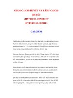 GIẢM CANXI-HUYẾT VÀ TĂNG CANXIHUYẾT (HYPOCALCEMIE ET HYPERCALCEMIE)CALCIUM pptx